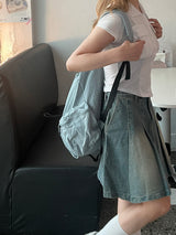 ビンテージウォッシングデニムテニススカート / vintage washing denim tennis skirt