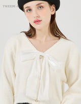 Pong Pong Lovely Ribbon Soft Cardigan IVORY