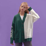 INTARSIA HALF HALF KNIT CARDIGAN_KHAKI (6610776031350)