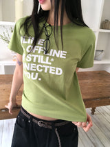 オフラインレタリングセミクロップ半袖Tシャツ