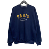 (UNISEX)パリレタリング刺繡スウェットシャツ