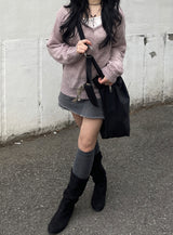 ベーシックアルパカVネックニット / Basic alpaca v-neck knit