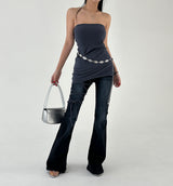 Tube Top Strap Mini Dress & Long T-shirt