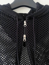 Lib hood crop zip up Knit 