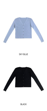 Milk Soft V neck Ribbed Cardigan