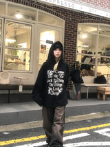 アイズオーバーサイズフィットワッフルニットフーディ