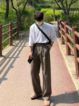 マインミニマルツータックワイドスラックス