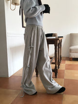 [Sheep fleece] Sento balloon side ribbon juli pants