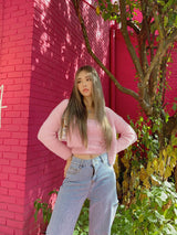 sky pink top cardigan (6676065026166)