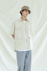 4POCKET BDU COTTON 1/2 SHIRT OATMEAL (6559933726838)