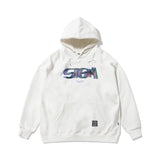 LSD OVERSIZED HEAVY SWEAT HOODIE WHITE / BLACK (4626269241462)