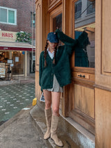 (UNISEX)アーサーアンゴラVネックカーディガン