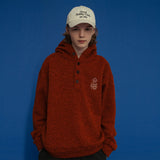 ボタンフリースフーディー/BUTTON FLEECE HOODIE_BRICK ORANGE