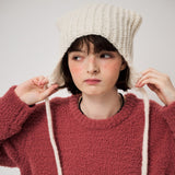 MOHAIR EARMUFF BEANIE, IVORY