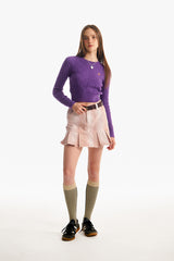 スモールチェリーケーブルクロップニット／SMALL CHERRY CABLE CROP KNIT [PURPLE]