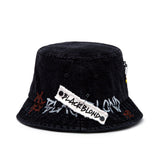 BBD Smile Logo Denim Bucket Hat Custom Ver. (Black) (4648579661942)
