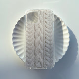 CABLE KNIT HARD JELL CASE_WHITE