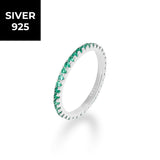 [S925]2㎜テニスリング/[S925] 2MM Greenery Tennis Rilng (silver)