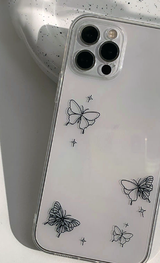 バタフライフレームブラックフォーンケース / Butterfly Frame Black Phone Case