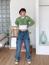 カーゴデニムパンツ/no.1768 cargo denim pants (2color)