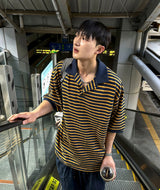 ツーストライプカラー半袖Tシャツ