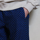 チェッカーボードバンディングパンツ/CHECKERBOARD BANDING PANTS_BLUE BROWN