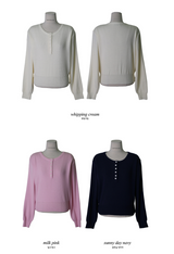 [SHOPPERMADE] ソフトハーフボタンニット (3color) (6698428596342)