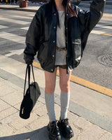 Hidden leather jumper
