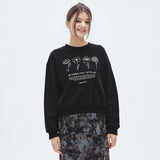 Flower Hand Graphic Sweatshirt [BLACK] (6674522505334)