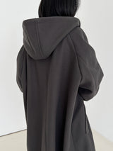 ウールフードロングコート / Wool hood long coat (3color)