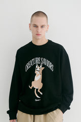 CS ラッキークルーネック / BSR2223FWPO070 CS LUCKY CREWNECK BLACK