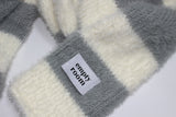sleeve fluffy stripe muffler (gray)