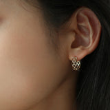 [single earring]14K gold one touch lace earring (6679678156918)