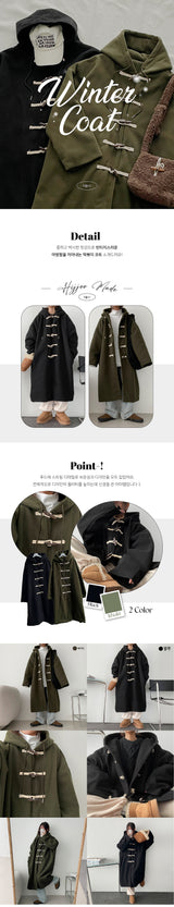 Steak Boxy Tteokbokki Hooded Long Coat