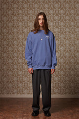 Pigment washed crewneck - Blue (4622121795702)