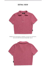テリー Vネック カラー クロップ T /  CHARMS TERRY V-NECK COLLAR CROP T PK