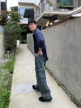 グルーミーチェック長袖シャツ