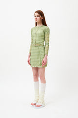 スモールチェリーシースルーパターンカーディガン / SMALL CHERRY SEE THROUGH PATTERN CARDIGAN [LIME]
