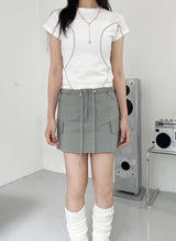 ステッチカーブラインスリットTシャツ / Stitch Curve Line Slit Tee