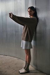 ROUND-COLLAR 7G KNIT CARDIGAN (Beige) / ラウンドカラーニットカーディガン