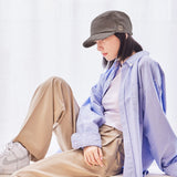 VA Square Stud Wool Bellboy Cap / Brown