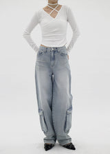 バルーンカーゴデニムパンツ / no.0001 balloon cargo denim pants