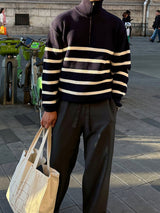 ASCLO Over Border Half Zip Up Knit (4color)