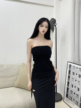 ストラップスリットマキシロングスカート/772. Strap slit maxy long sk (2color)