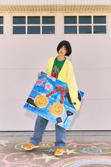 KIRSH X MISAKI KAWAI PATTERN CARDIGAN [LEMON]