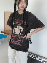 リミッティングビンテージプリントボキシーピグメント半袖Tシャツ