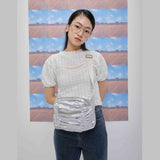 Luna shirring cross baga (silver) (6684442525814)