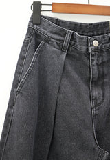 ピンタックブラックブルーワイドパンツ / no.5108 Pintuck Black Blue Wide Pants