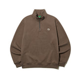 シグネチャーロゴハーフジップアップスウェットシャツ/SIGNATURE LOGO HALF ZIPUP SWEATSHIRTS COCOA BROWN (6699006099574)