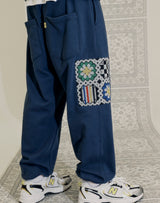 GRANNY SQUARE SWEATPANTS NAVY (6691425812598)